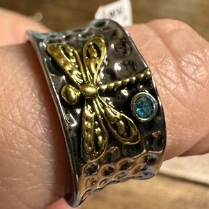 s925 hallmarked STamped SILVER DRAGONFLY RING Nwt $82